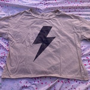preppy lightning bolt crop top